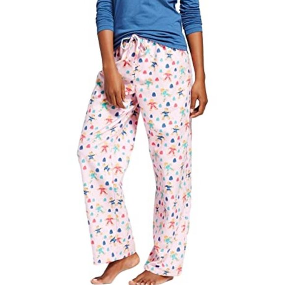Munki Munki Bottoms Pajama Women's XXL Pink Print Gingerbread Pink Cotton - Picture 4 of 4